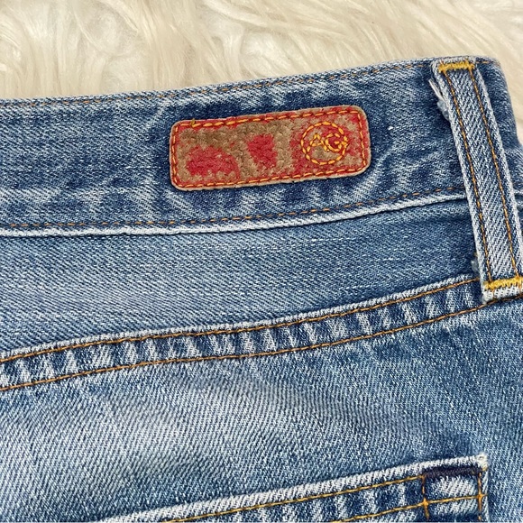 AG Adriano Jeans Ex-Boyfriend Crop Jeans Mid Rise Size 28 Light Wash Distressed - Picture 6 of 16